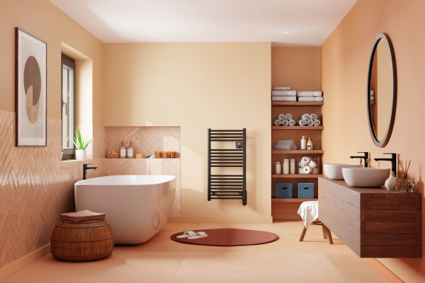 Ezybain nativ boost - radiateur sèche-serviettes 1000 + 1000 w lg 500 noir satin