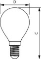 Master classe a spérique led e14 2,3-40w 827 485lm 50 000h filament claire