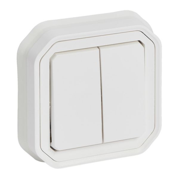 Double Va-et-Vient Plexo Legrand Blanc Etanche – Complet Encastré – IP55 – 10 AX – 250 V