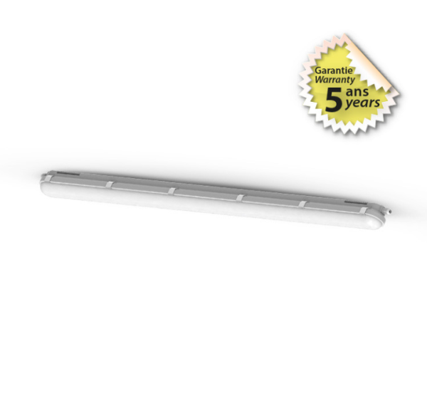 Réglette étanche LED intégrées 30-50W Miidex Colorado avec détecteur avec préavis d'extinction 1500mm 4000K IP65