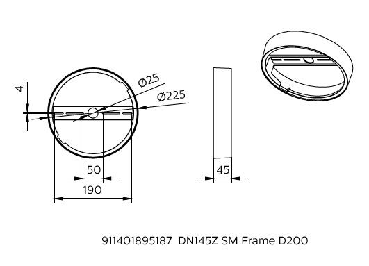 Accessoire plafonnier d150mm pour coreline slimdownlight gen4 dn145b