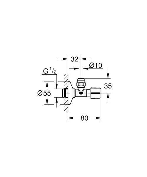 Robinet d'équerre 1/2" chromé