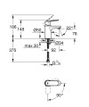 Mitigeur monocommande lavabo taille s eurosmart cosmopolitan chromé