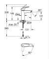 Mitigeur lavabo cartouche ch3 corps lisse taille m eurosmart chromé