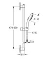 Ensemble de douche 2 jets 8l avec barre 600 mm tempesta 110 chromé