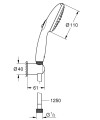 Ensemble de douche 2 jets 8 l avec support mural tempesta 110 chromé