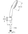 Ensemble de douche 3 jets 8 l avec support mural tempesta 110 chromé