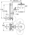 Tempesta 250 colonne de douche 9,5l mitigeur thermostatique chromé