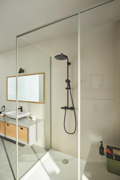 Tempesta 250 colonne de douche 9,5l mitigeur thermostatique matt black