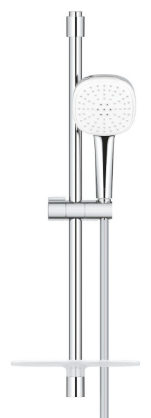 Ensemble de douche 2 jets 8l barre 600 mm et tablette tempesta cube 110 chromé