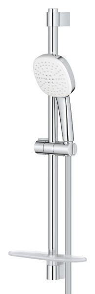 Ensemble de douche 2 jets 8l barre 600 mm et tablette tempesta cube 110 chromé