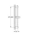 Barre de douche 600 mm tempesta chromé