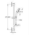 Ensemble de douche 3 jets 8l avec barre 600 mm tempesta 110 chromé
