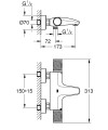 Mitigeur thm bain / douche grohtherm 1000 performance