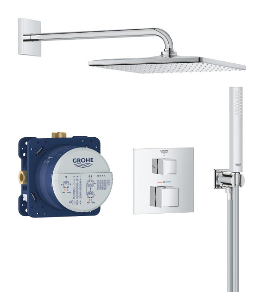 Pack douche encastrée avec rainshower mono 310 cube chromé grohtherm cube