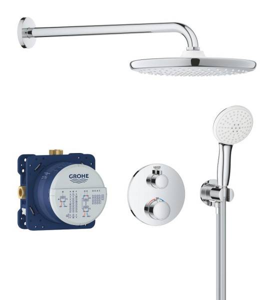 Pack douche encastrée avec tempesta cube 250 chromé grohtherm