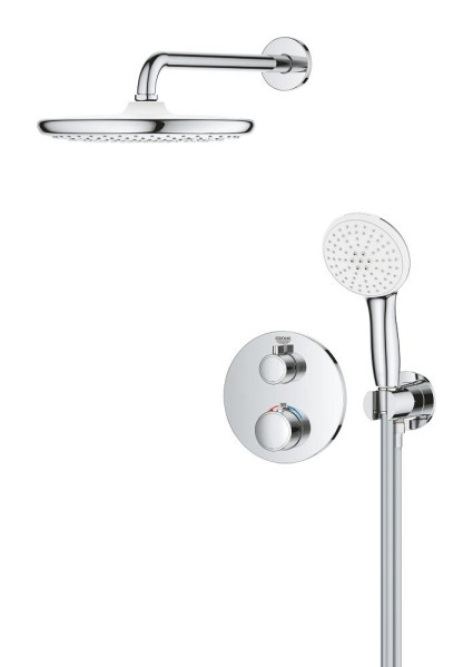 Pack douche encastrée avec tempesta cube 250 chromé grohtherm
