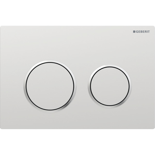 Plaque geberit omega20 double touche: chromé mat laq, facile net chromé brillant