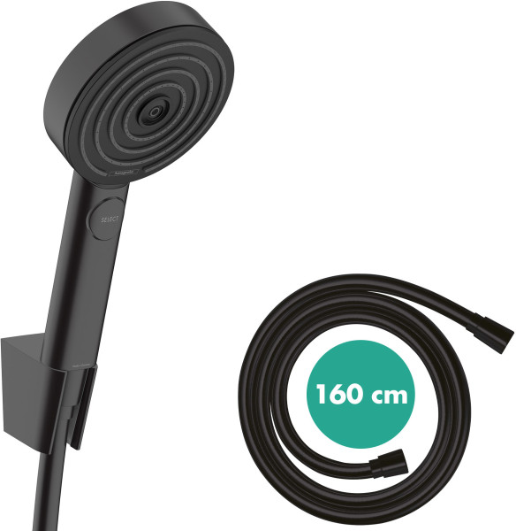 Set de douche 105 3jet porter avec flexible 1600mm noir mat