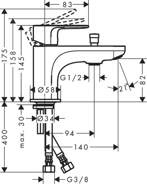 Mitigeur bain/douche monotrou chromé