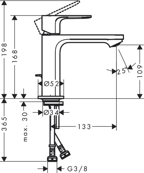 Mitigeur de lavabo 110 coolstart avec tirette et vidage noir mat