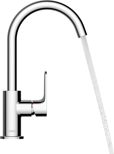 Mitigeur de lavabo 210 avec bec orientable, tirette et vidage noir mat