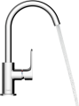 Mitigeur de lavabo 210 avec bec orientable, tirette et vidage noir mat