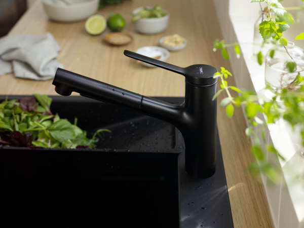 Mitigeur évier 150 d extr. 2jet noir mat