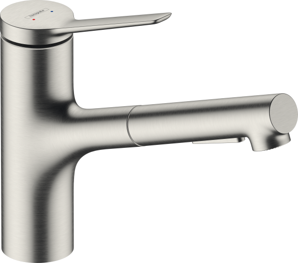 Mitigeur évier 150 d extr. 2jet aspect acier