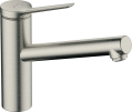 Mitigeur évier 150 1jet aspect acier