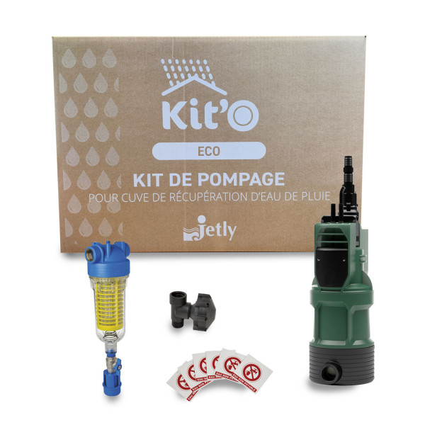 Kit'o pour réutilisation eau de pluie : pompe + filtre 