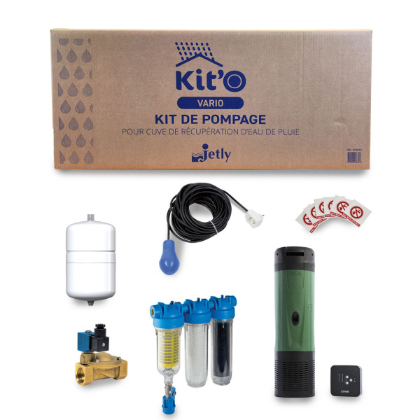 Kit'o pour réutilisation eau de pluie : rempotage et pompe immergée à variation