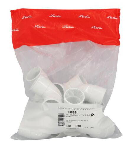 Coude simple ff 87'30 d.40 blanc eg