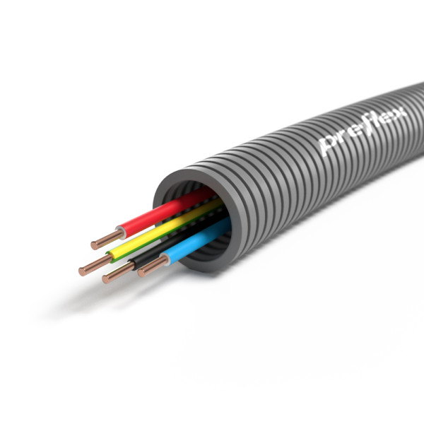 Gaine ICTA 4G1,5mm² diamètre 16 Qofil Preflex HO7V-U grise couronne de 100m
