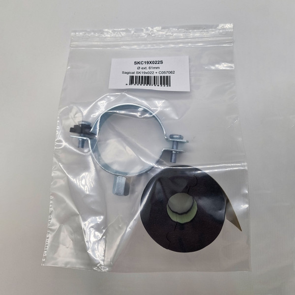 Support isolant + collier sagical en sachet, Ép. 19 mm, diam. 048 mm