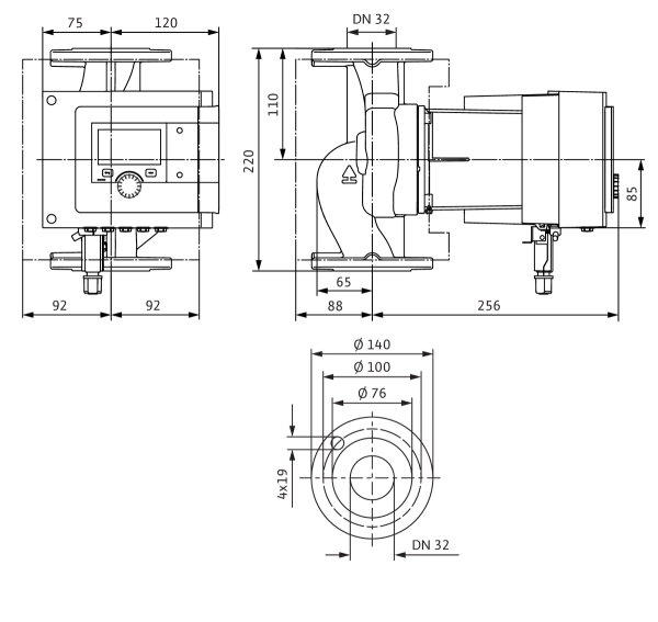 Circulateur intelligent ecs wilo-stratos maxo-z 32/0,5-8 pn6/10 (2164672)