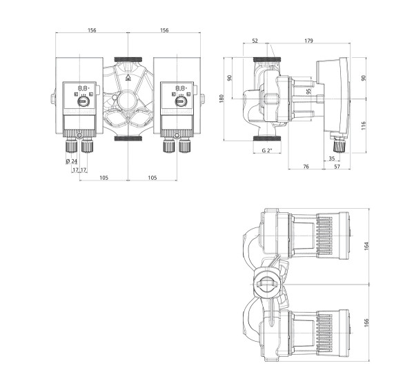 Circulateur double à haut rendement wilo-yonos maxo-d 30/0,5-10 (2225915)