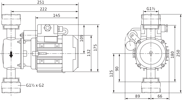 Pompe en ligne ecs wilo-veroline-ip-z 25/6 em (4090295)