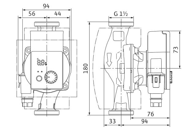 Circulateur ecs à haut rendement wilo-yonos pico-z 25/0,5-6 180 (4255418)