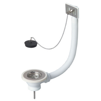 Bonde evier d60 grille inox avec trop plein