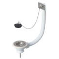 Bonde evier d60 grille inox avec trop plein