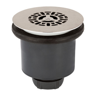 Tourbillon bonde de douche d90 grille plate inox verticale