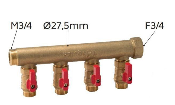 Nourrice mf 3/4 + vannes 3 sort 1/2