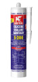 S-200 mastic silicone sanitaire transparent pr matières en acrylique cart 300 ml