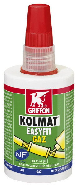 Kolmat easyfit gaz résine anaérobie pour raccords filetés en métal flacon 50 ml