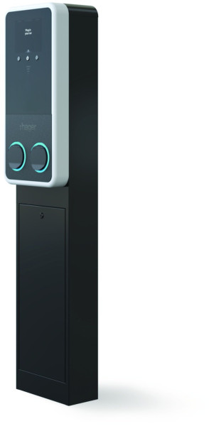 Witty park2 borne totem ip55 ik10 2x22kw t2+te+ocpp+mid+ecran+rfid+protections