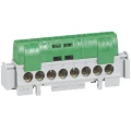 Bornier de répartition isolé IP2X phase Legrand 8 connexions 1,5mm² à 16mm² longueur 75mm vert - Legrand - 004832
