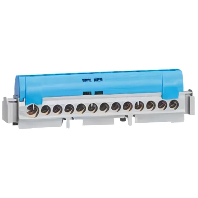 Bornier de répartition isolé IP2X neutre Legrand 1 connexion 6 à 25 mm² longueur 113mm bleu