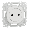 Odace - prise 2p affleurante - bornes automatiques - blanc craie