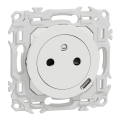 Odace - prise 2p+t affleurante + chargeur usb-c 18w power delivery - blanc craie